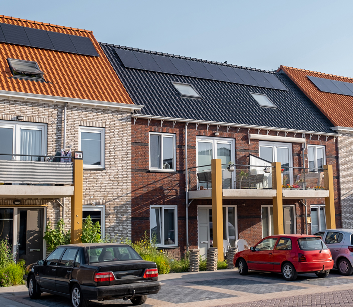 Straat met PV Panelen