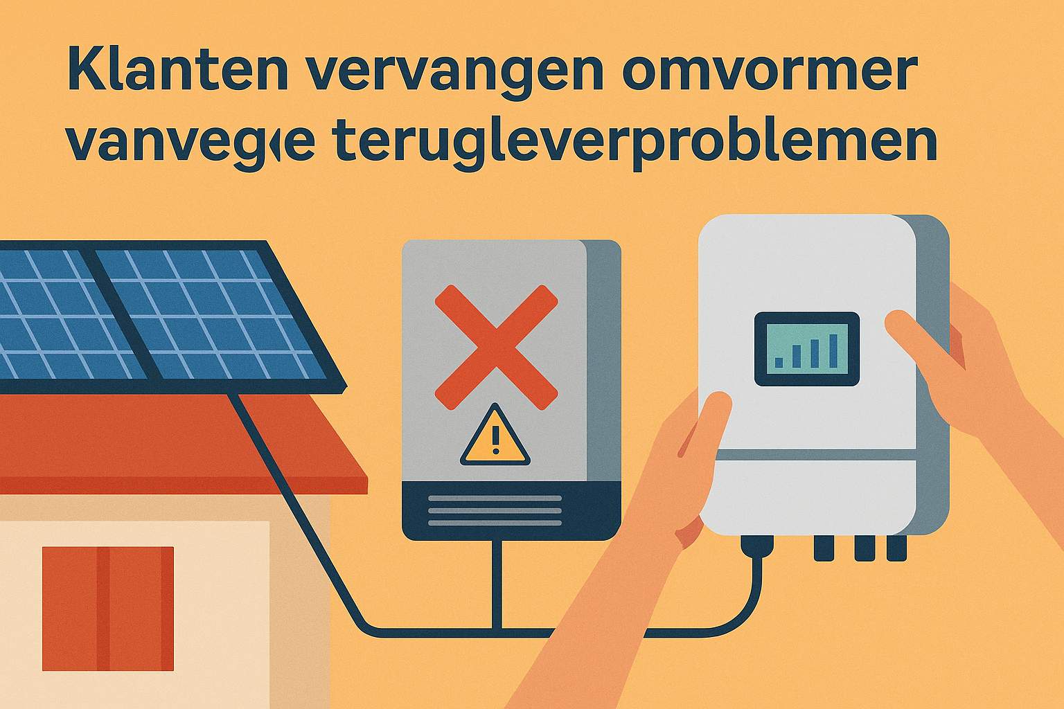 Klanten vervangen omvormer vanwege terugleverproblemen
